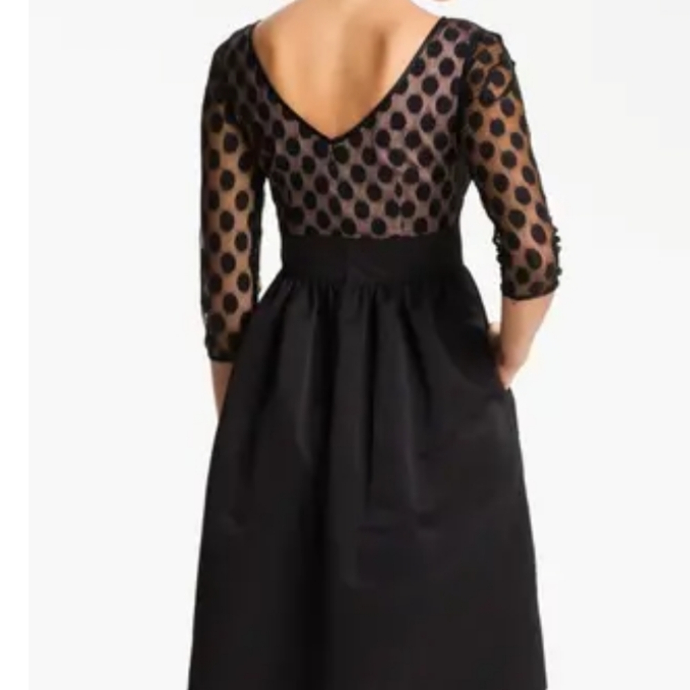 Eiza J Dot Mesh Fit and Flare Dress with pockets - Picture 7 of 15